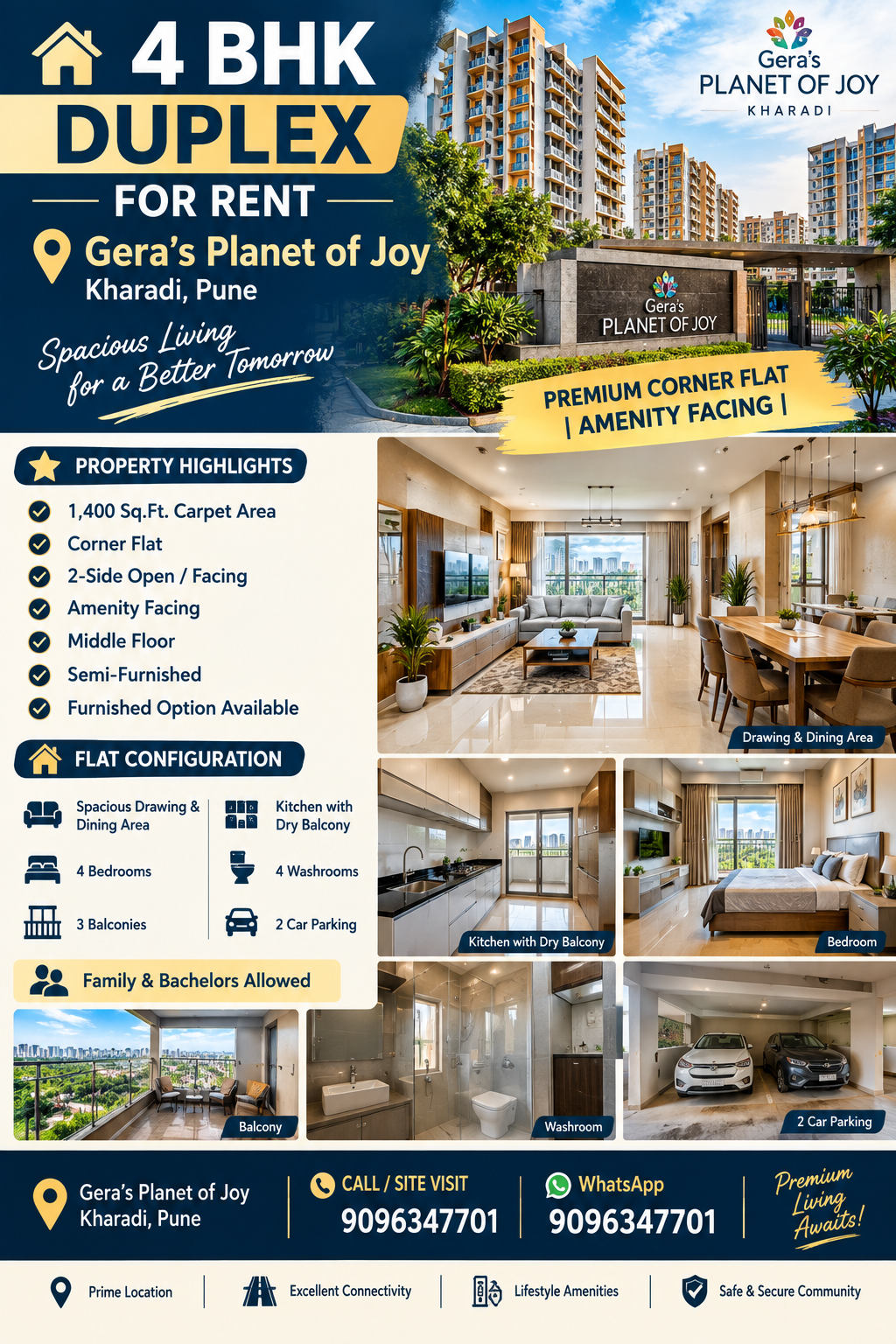 🏡 4 BHK DUPLEX | GERA’S PLANET OF JOY, KHARADI - Image 1