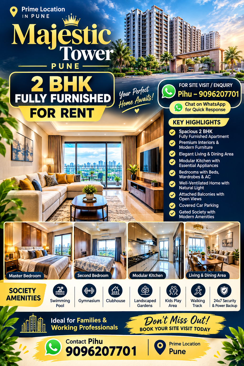 ๐จ PREMIUM FURNISHED 2 BHK AVAILABLE FOR RENT! ๐จ - Photo 1