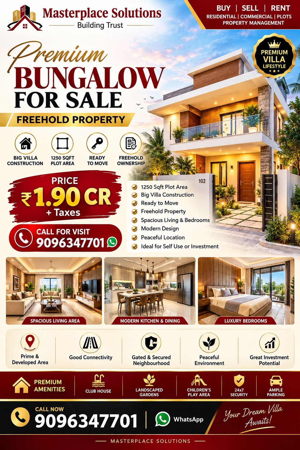 🏡 PREMIUM 5 BHK BUNGALOW FOR SALE ✨ FREEHOLD PROPERTY | READY TO MOVE ✨ - Image 1